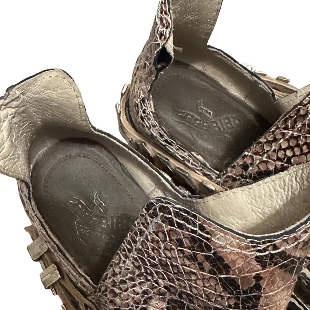 FREEBIRD by Steven Pink Blade Croc Embossed Studded Block Heel Ankle Bootie - Picture 11 of 12